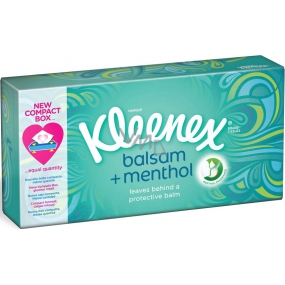 Kleenex Balsam + Menthol hygienické kapesníky s vůní mentolu v krabičce 3 vrstvý 72 kusů Kleenex Balsam + Menthol hygienické kapesníky s vůní mentolu v krabičce 3 vrstvý 72 kusů