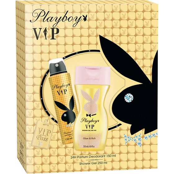 Playboy Vip for Her deodorant sprej 150 ml + sprchový gel 250 ml, kosmetická sada