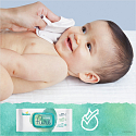 Pampers Pure Aqua vlhčené ubrousky z bio bavlny, bez alkoholu a parfemace pro děti 48 kusů
