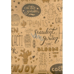 Nekupto Dárková kraftová taška 37 x 28 x 10 cm Kaktusy 556 KHL