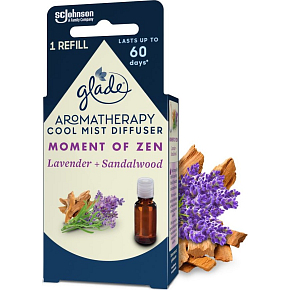 Glade Aromatherapy Cool Mist Diffuser Moment Of Zen Lavenda + Drzewo sandałowe náplň esenciální olej 17,4 ml