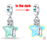 Charm Srebrny 925 Luminous - Gwieździsty Blask, 2w1 zawieszka na bransoletkę kosmiczną
