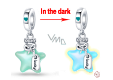 Charm Srebrny 925 Luminous - Gwieździsty Blask, 2w1 zawieszka na bransoletkę kosmiczną