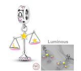 Zawieszka ze srebra próby 925 Luminozní - Znak zodiaku Waga, zawieszka do bransoletki