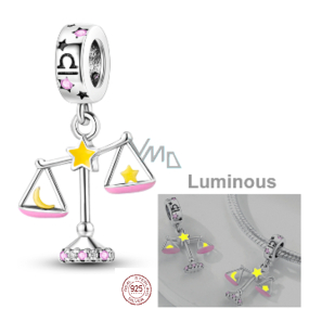 Zawieszka ze srebra próby 925 Luminozní - Znak zodiaku Waga, zawieszka do bransoletki Zawieszka ze srebra próby 925 Luminozní - Znak zodiaku Waga, zawieszka do bransoletki