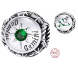 Charm Srebrny 925 Znak zodiaku, cyrkonie Bliźnięta, koralik na bransoletkę