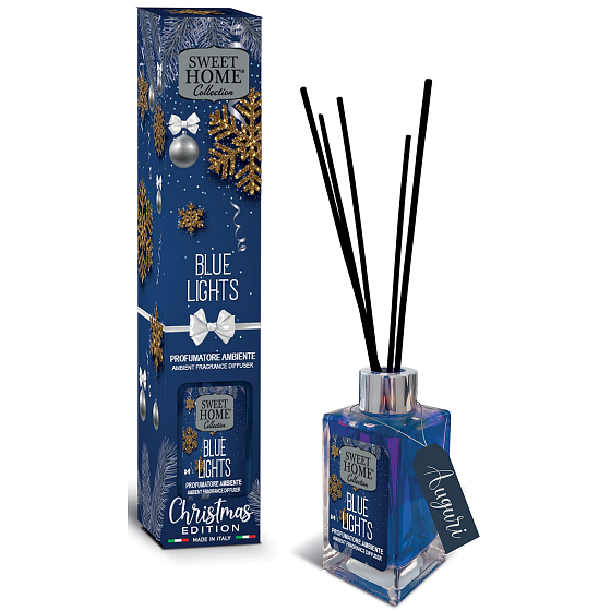 Sweet Home Christmas Edition Niebieskie Światełka dyfuzor zapachowy z patyczkami zapachowymi 100 ml