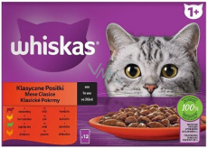 Whiskas Klasyczne potrawy w sosie wołowym, kurczak, jagnięcina, indycze kapsułki 12 x 85 g