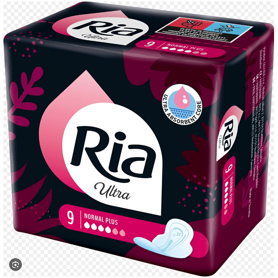 Ria damskie wkładki Ultra Normal Plus Neutralizator Zapachów, 9 szt.