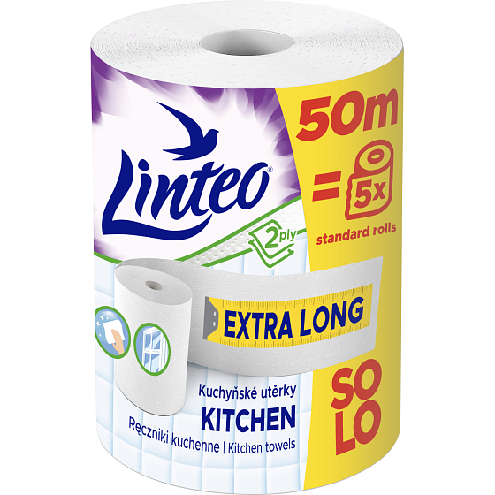 Linteo XXL 2vrstvé kuchyňské papírové utěrky 50 m, 1 role