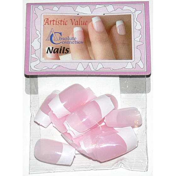 Absolute Cosmetics Nails umělé nehty francouzská manikúra 21000 růžové 20 kusů
