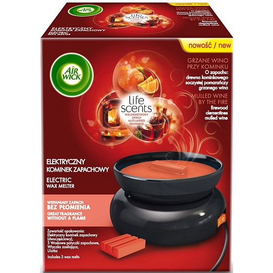 Air Wick Wax Melts Life Scents Svařené víno u krbu elektrický ohřívač vosku a voskové náplně 33 g