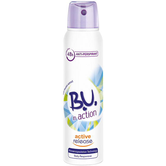 B.U. In Action Active Release antiperspirant deodorant sprej pro ženy 150 ml