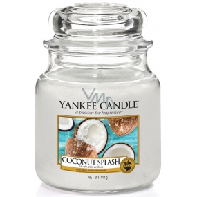 Yankee Candle Coconut Splash - Kokosowe oświetlenie świeca zapachowa Classic średnie szkło 411 g Yankee Candle Coconut Splash - Kokosowe oświetlenie świeca zapachowa Classic średnie szkło 411 g