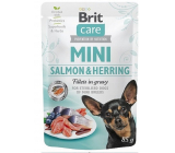 Brit Care Mini Łosoś & Śledź Filety w Sosie kompletné superprémium karma dla kastrowaných dorosłych psów mini ras kapsička 85 g