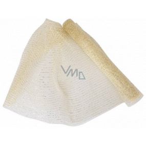 Síťka dekorační krémovo-zlatá 54 cm x 4,57 m