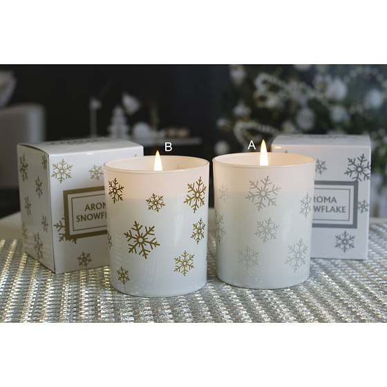Lima Aroma Snowflake Wanilia i cynamon świeca złota, czas palenia 50 godzin 175 g