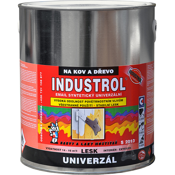 Industrol S2013 uniwersalna błyszcząca farba na metal i drewno, 1000 biała, 2,5 l