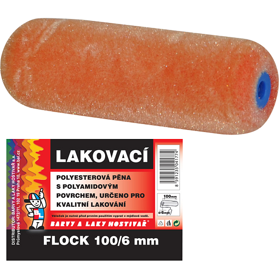 BARVY A LAKY HOSTIVAŘ Moltopren Flock wałek malarski do uchwytu 6 mm, 100 mm, 2x zaokrąglony