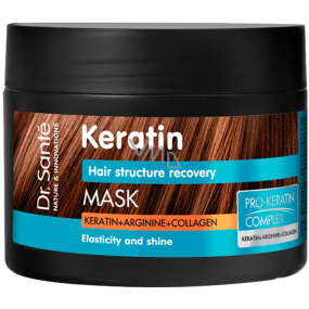 Dr. Santé Keratin Hair hloubkově regenerační a výživná maska pro křehké lámavé vlasy bez lesku 300 ml
