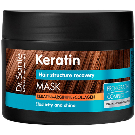Dr. Santé Keratin Hair hloubkově regenerační a výživná maska pro křehké lámavé vlasy bez lesku 300 ml