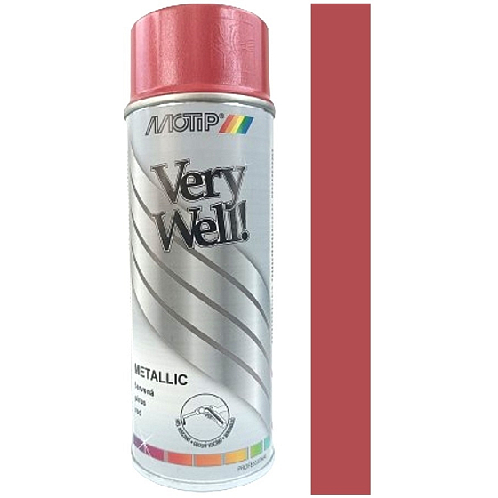 Motip Very Well Metallic 918582 czerwona metaliczna akrylowa farba 400 ml