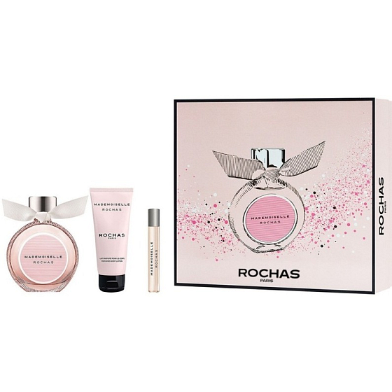 Rochas Mademoiselle Rochas parfémovaná voda pro ženy 90 ml + tělové mléko 100 ml + parfémovaná voda 7,5 ml, dárková sada