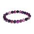 Achat purpurowy elastyczny naturalny kamień, kulka 8 mm / 16 - 17 cm