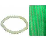 Jade Luminois Light Fosforeskujący, żółte światło w ciemności, bransoletka elastyczna naturalny kamień, kuleczka 6 mm / 16 - 17 cm