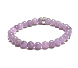 Lepidolit różowy naszyjnik elastyczny naturalny kamień, kuleczka 6 mm / 16 - 17 cm, amulet sportowców