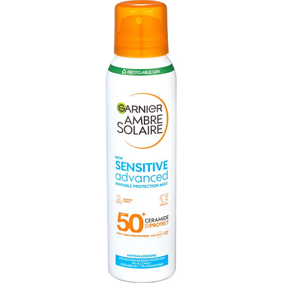 Garnier Ambre Solaire Sensitive Advanced SPF 50+ krem do opalania w sprayu 150 ml
