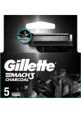 Gillette Mach3 Charcoal wkłady zapasowe 5 sztuk, dla mężczyzn