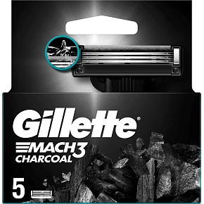 Gillette Mach3 Charcoal wkłady 5 sztuk, dla mężczyzn