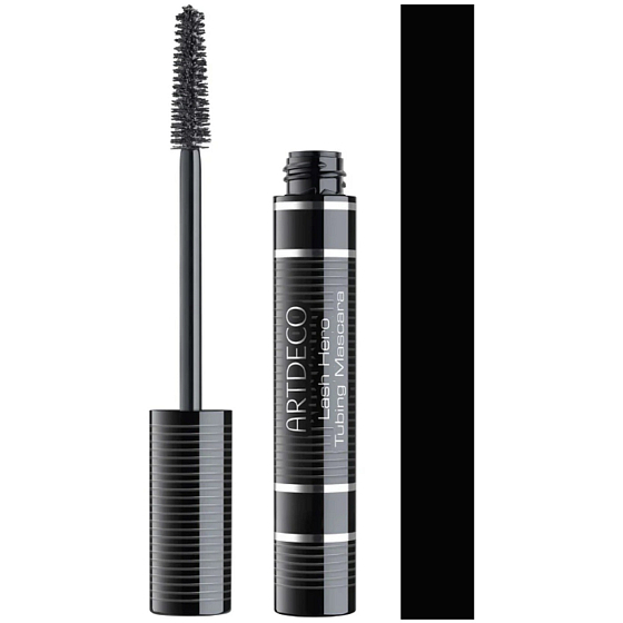 Artdeco Lash Hero Tubing řasenka, odstín 1 Deep Black, 10 ml – elegantní černý tubus produktu.
