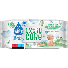 Go Wipes Baby Extra Care nawilżane chusteczki dla dzieci, 60 sztuk