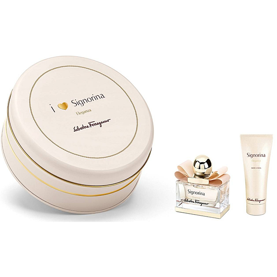 Salvatore Ferragamo Signorina Eleganza parfémovaná voda pro ženy 30 ml + tělové mléko 50 ml, dárková sada