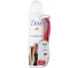 Dove Invisible Dry antiperspirant sprej pro ženy 150 ml + holicí strojek se 3 břity, duopack