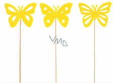 Motyl filcowy żółty zapięcie 7 cm + szpilki, różne motywy