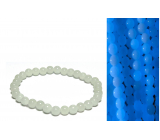 Jade Luminois Light Fosforeskujący, świeci w ciemności, bransoletka elastyczna naturalny kamień, kuleczka 6 mm / 16 - 17 cm