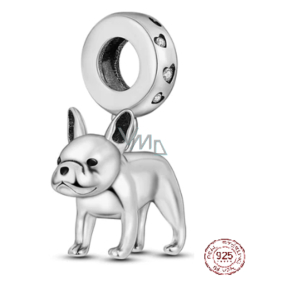 Charm Srebrny 925 Pies - Francuski buldog, zawieszka na bransoletkę zwierzę
