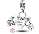Zawieszka Sterling Silver 925 Rodzeństwo Siostry 3w1, charms do bransoletki rodzina