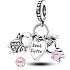 Zawieszka Sterling Silver 925 Rodzeństwo Siostry 3w1, charms do bransoletki rodzina