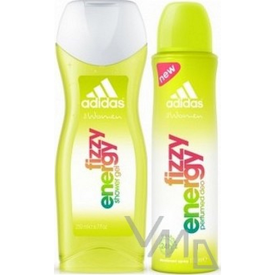 Adidas Fizzy Energy sprchový gel 250 ml + deodorant sprej pro ženy 150 ml, kosmetická sada