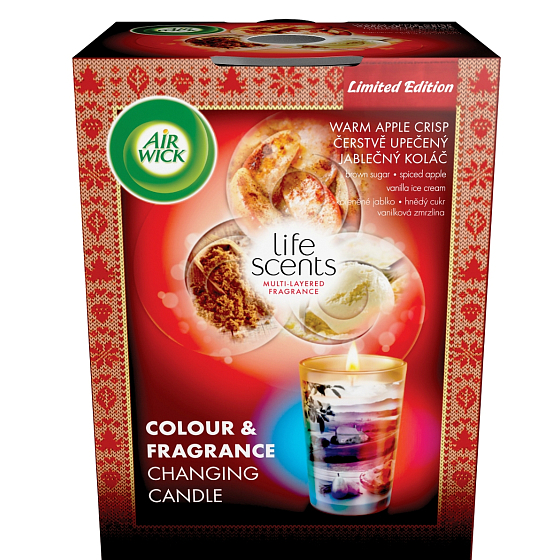 Air Wick Multicolor Life Scents Čerstvě upečený jablečný koláč vonná svíčka 140 g