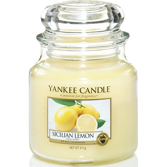Yankee Candle Sicilian Lemon - Sicilský citrón vonná svíčka Classic střední sklo 411 g