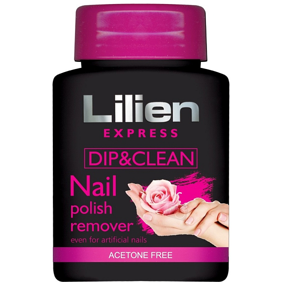Lilien Express Quick & Easy bezacetonowy zmywacz do paznokci z gąbeczką 75 ml