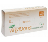 Dona Vinyldona rukavice vinylové nepudrované bezprašné, velikost S 100 kusů v krabici