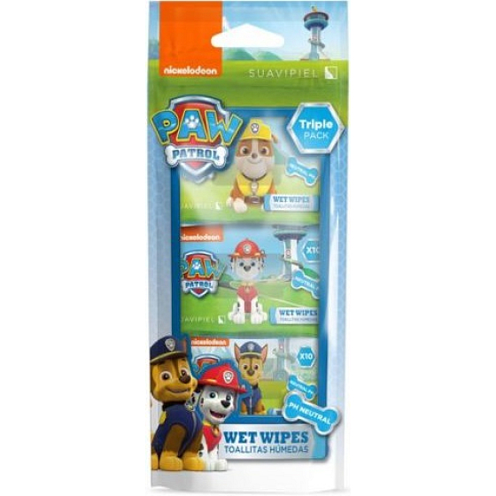 Suavipiel Paw Patrol vlhčené ubrousky pro děti 3 x 10 kusů
