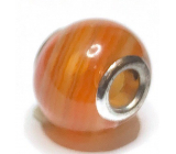 Karneol koralik okrągły naturalny kamień 14 mm, otwór 4,2 mm 1 sztuka, Učí nás tady a teď
