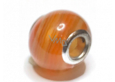 Karneol koralik okrągły naturalny kamień 14 mm, otwór 4,2 mm 1 sztuka, Učí nás tady a teď